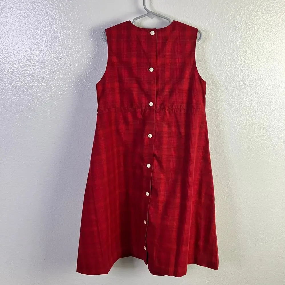 Anavini Size 6x Smocked Dress Plaid Red Riding Hood
